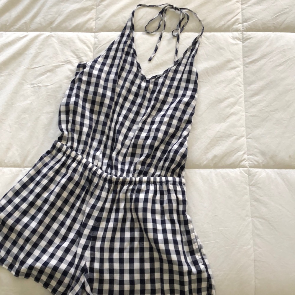 Aerie Gingham Halter Romper